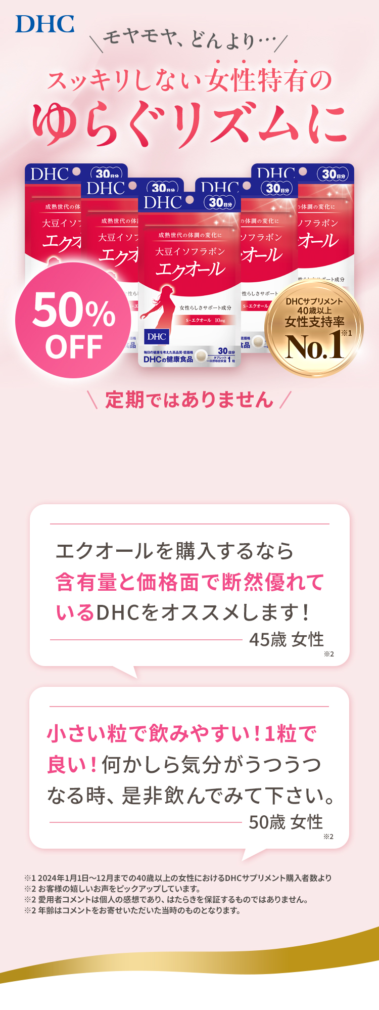 DHC大豆イソフラボン エクオール 30日分｜初回半額で試せる