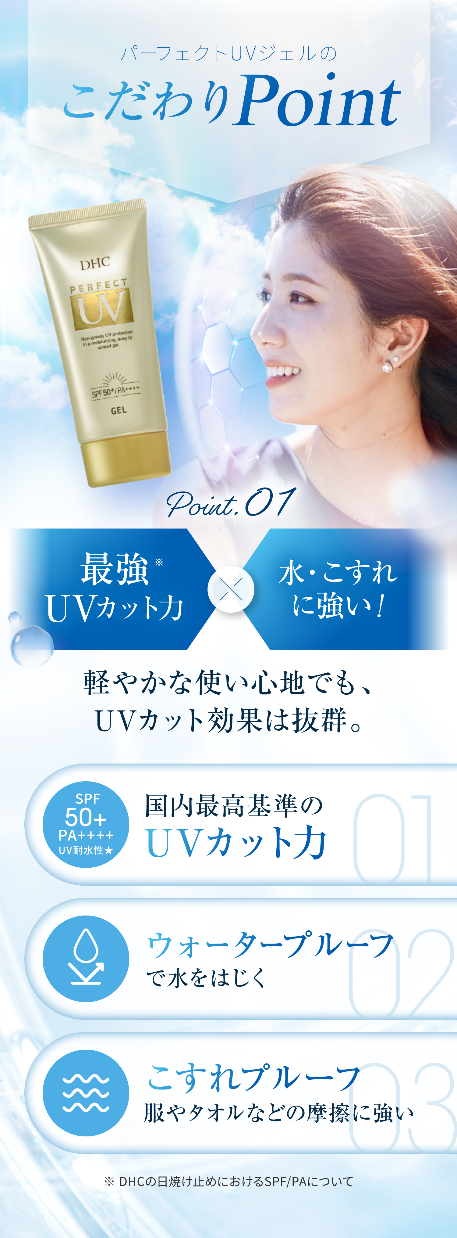 DHC パーフェクトUVジェル 日やけ止め　80g x4個 DHCパーフェクト UVジェル（日やけ止めジェル） |化粧品通販のDHC