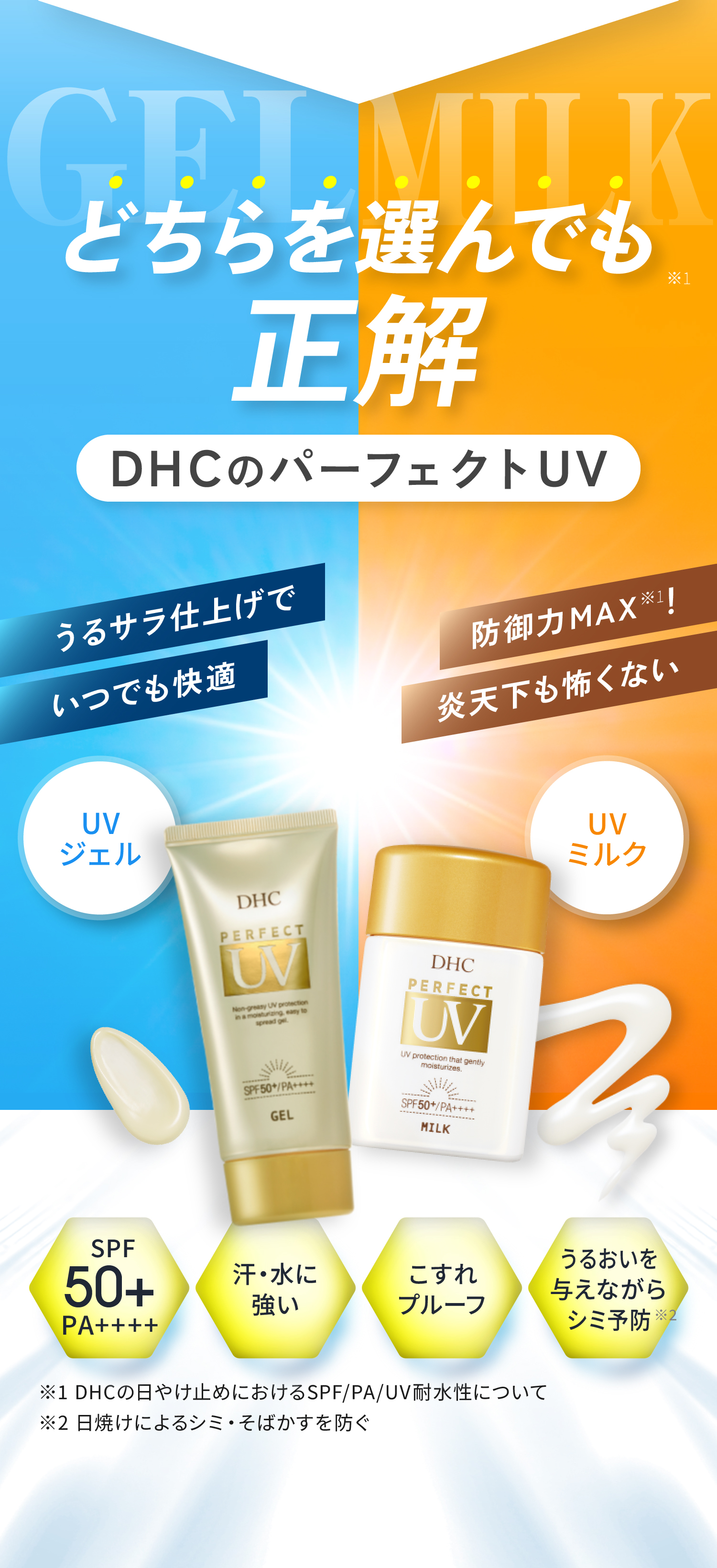 専用　DHCパーフェクトUVジェル　5本　日焼け止め　顔ボディ用 肌に心地よさをまとって、シミを予防する。新・UVケア習慣
