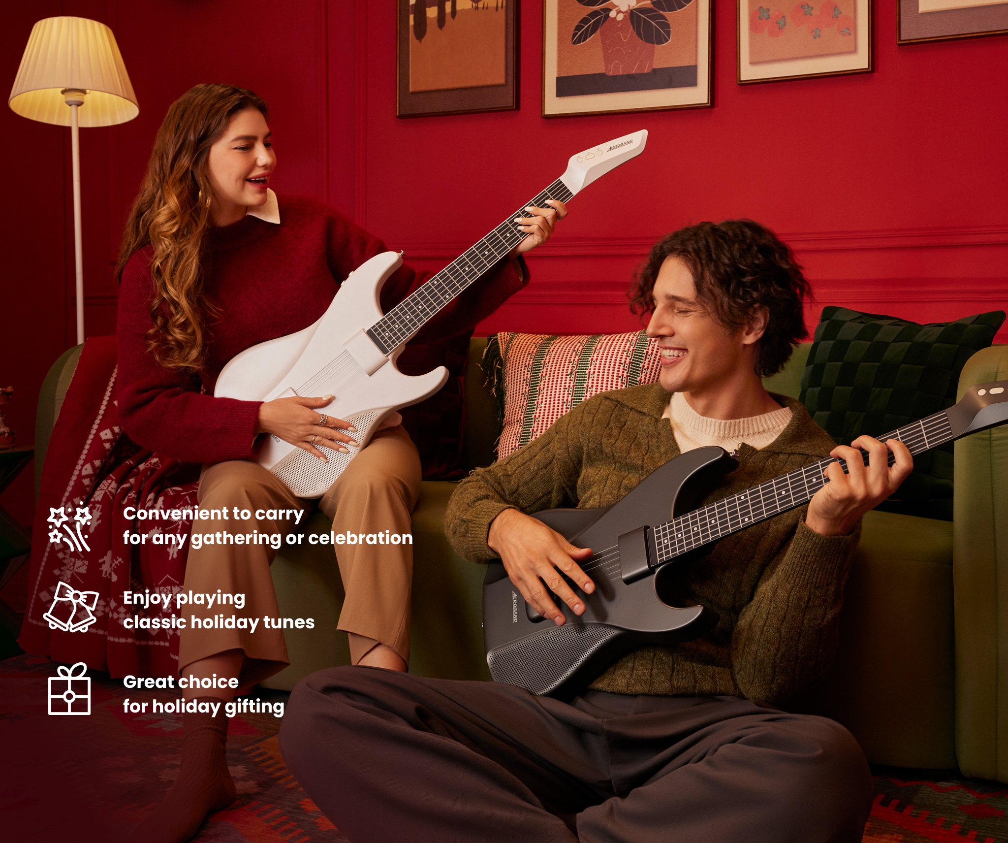 AeroBandGuiter エアロバンドギター 美品 新品弦3セット付 Amazon.com: AeroBand Guitar Smart Guitar With Silicone Strings