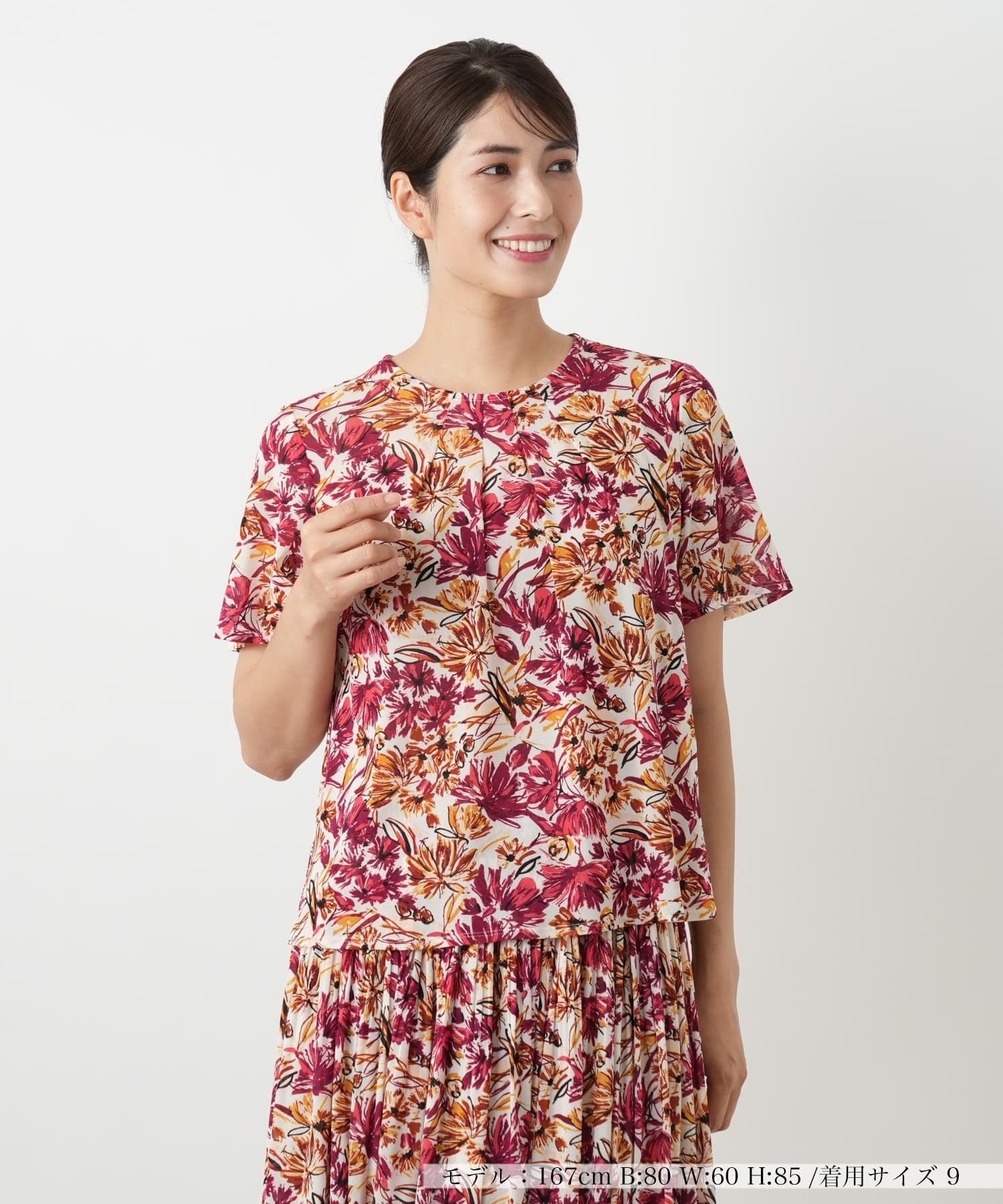 即決】◇Leilian レリアン◇チュニック トップス 総柄 大きいサイズ13+