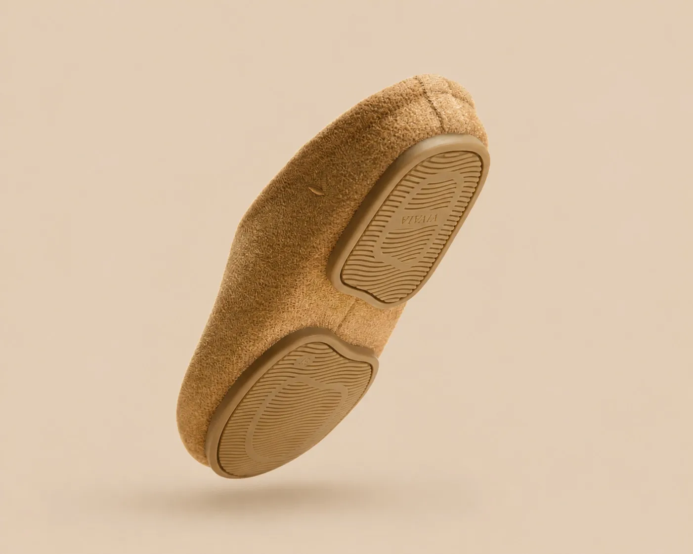 Tan Round-Toe Clog Mules showing the ribbed grip outsole